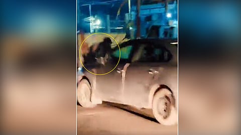 Car Drags Home Guard For 5 KM