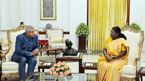 ಜಗದೀಪ್ ಧನಕರ್ ಹಾಗೂ ರಾಷ್ಟ್ರಪತಿ ದ್ರೌಪದಿ ಮುರ್ಮು.