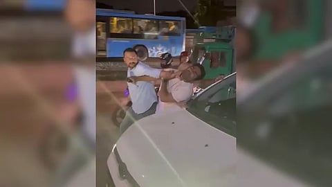 Two men came to blows in full public view
