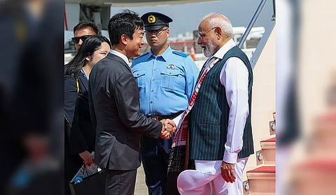 Prime Minister Narendra Modi arrives in Tokyo, Japan.