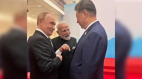 PM modi with Chinese President Xi Jinping and President Putin