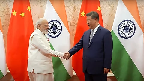 Chinese President Xi Jinping during a meeting with Prime Minister Narendra Modi, in Tianjin, China.