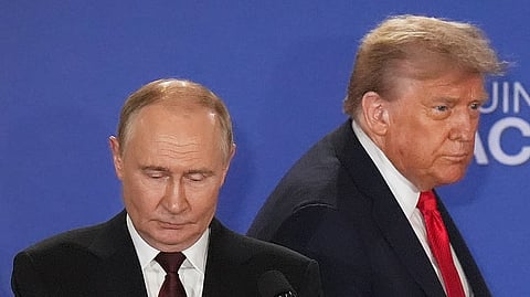 President Donald Trump, right, Russia's President Vladimir Putin.
