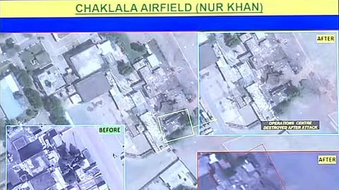 Satellite images showing widespread damage at Pakistan’s Nur Khan airbase
