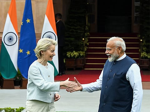 Prime Minister Narendra Modi and European Commission President Ursula von der Leyen