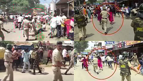 Police resorted to mild lathi charge