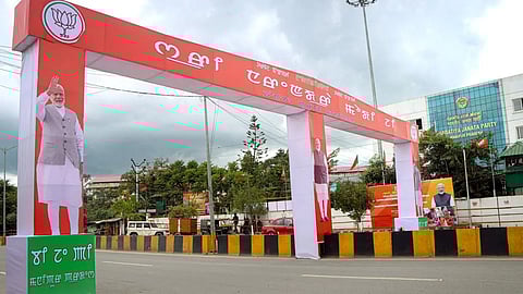 the banners and cutouts put up in Churachandpur