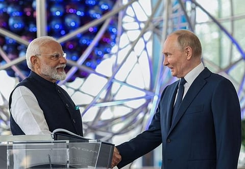 PM Narendra Modi and Russian president Vladimir Putin (File photo)