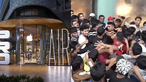 Buyers queue overnight, scuffles break out at Apple Stores