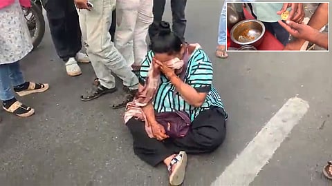 Gujarat Woman Blocks Road After Fight With Golgappa Seller