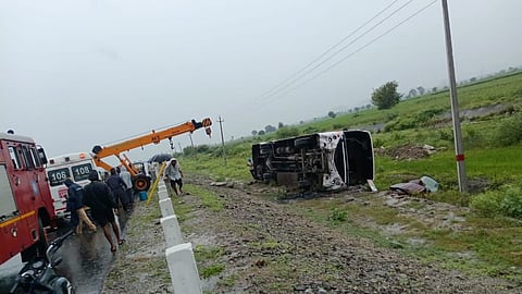 bus overturned
