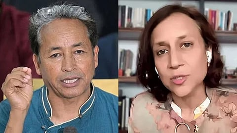 adakh activist Sonam Wangchuk and his wife Gitanjali J Angmo.