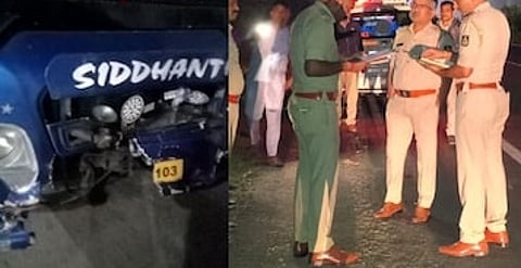 Police inspect the place