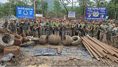 Security forces recover explosives from Maoists in Bijapur.