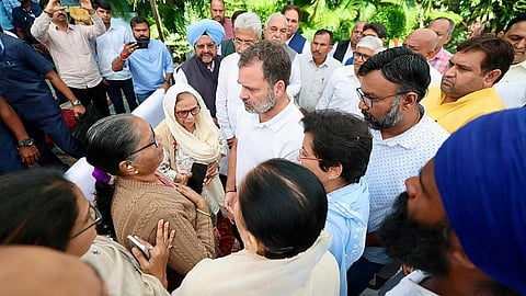 After landing at the airport here, Gandhi reached Kumar's residence in Sector 24 at 11:08 am to offer his condolences.
