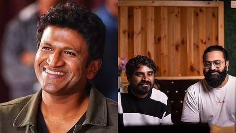 Puneeth Rajkumar and Kantara: Chapter 1's editor Suresh Mallaiah with director Rishab Shetty
