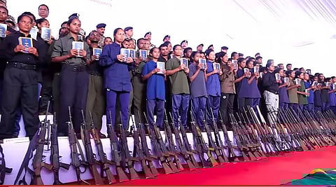 208 Maoist cadres surrender at a formal ceremony in Chhattisgarh's Jagdalpur