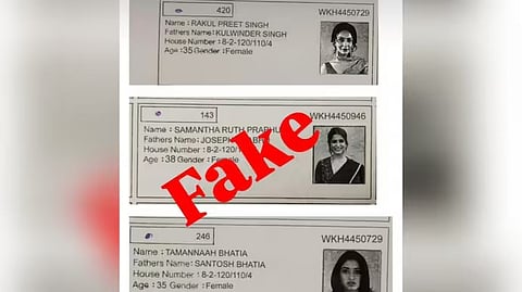 Fake voter list: ಸಮಂತಾ ಪ್ರಭು, ತಮನ್ನಾ ಭಾಟಿಯಾ ಹೆಸರಿರುವ 'ನಕಲಿ ಮತದಾರರ' ಪಟ್ಟಿ; ಕೇಸ್ ದಾಖಲು!