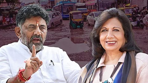 DK Shivakumar and Kiran Mazumdar-Shaw