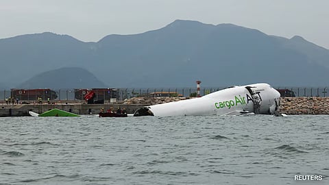 Cargo Plane Skids Off Hong Kong Airport