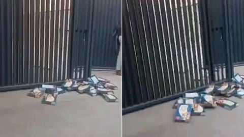 employees threw the Soan Papdi boxes at the gate of the company