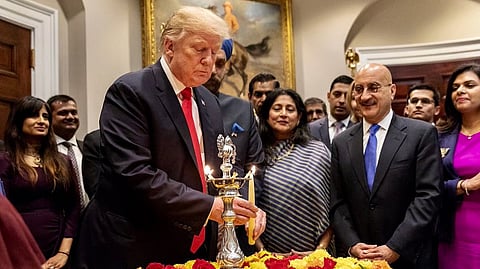 President Donald Trump participating in Diwali celebrations at the White House.Photo | US embassy and consulates in India.