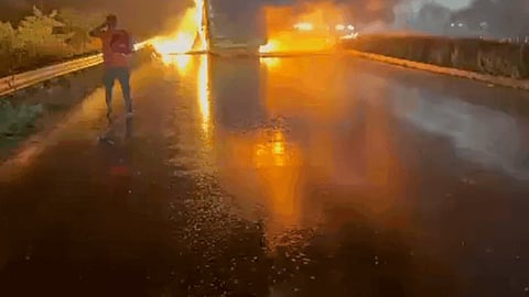 Bus fire at Kurnool
