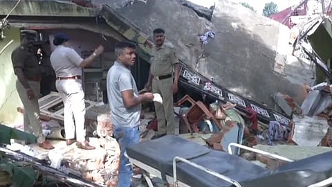 Gas cylinder explosion site