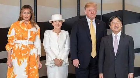 President Trump and Melania with Japan's Emperor and Empress.