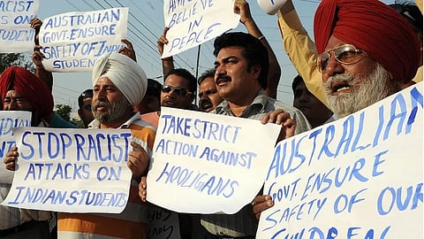 Protest against attack on Indian students in Australia
