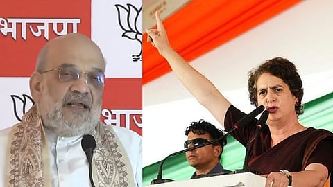 Amit sha and Priyanka Gandhi