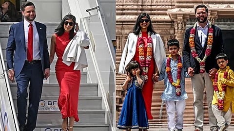 US Vice President JD Vance and his family at Delhi's Akshardham Temple earlier this year