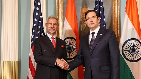 External Affairs Minister S Jaishankar with newly appointed US Secretary of State Marco Rubio.