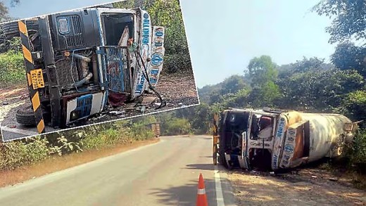 ethane gas tanker overturns near Agasuru