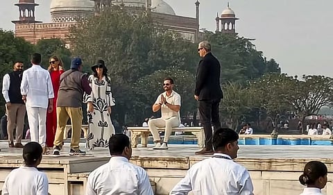 Donald Trump Jr, son of US President Donald Trump, during his visit to the Taj Mahal, in Agra