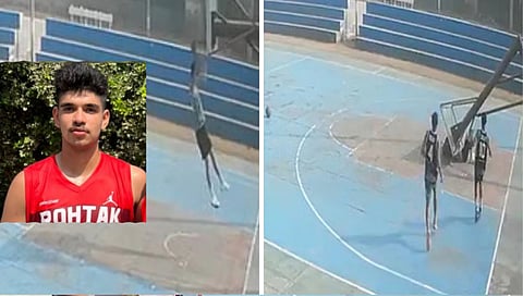 Hardik was practising at a basketball court in Rohtak's Lakhan Majra area