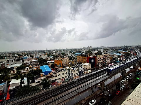 Chennai lies under a blanket of dark clouds as the city braces for heavy rains from Cyclone Ditwah approaching the Tamil Nadu coast.