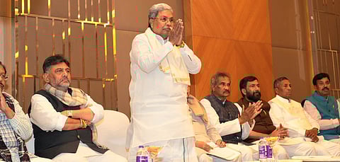 Congress Legislature Party meeting held under the chairmanship of CM Siddaramaiah at a private hotel in Belgaum
