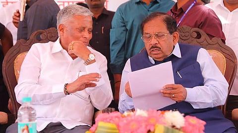 Dr.g. Parameshwar with v. Somanna