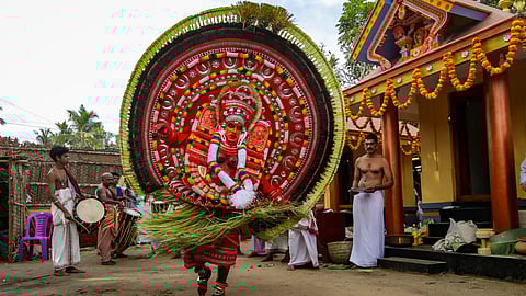 Theyyam during ritual in Kasaragod