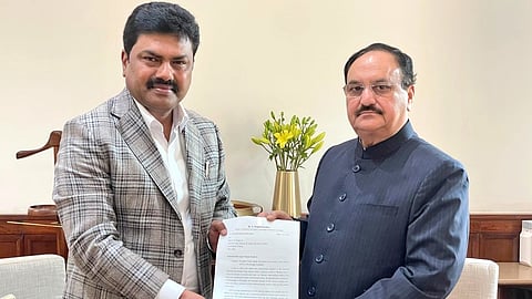 MP B.Y. Raghavendra met Union Minister jp nadda