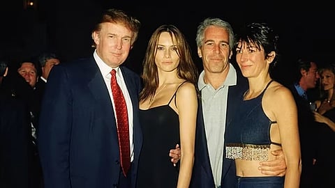 Donald Trump seen with Jeffrey Epstein.