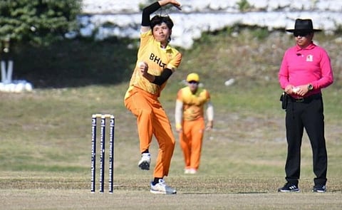 Bhutan's left-arm spinner Sonam Yeshey