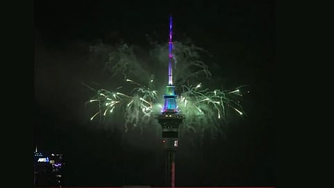 New Zealand's Auckland welcomes the New Year 2026 with fireworks