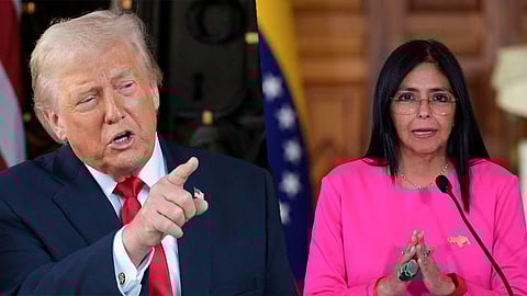 Donald Trump and Delcy Rodriguez