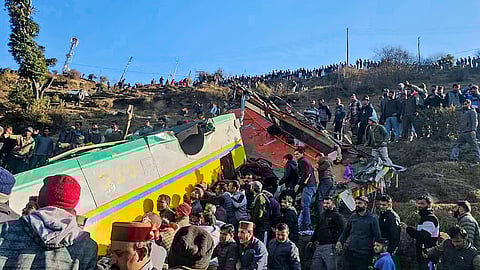 Nine killed, 40 injured as bus plunges into 500- ft deep gorge in Himachal’s Sirmaur