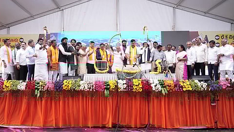 BJP leaders protest in Ballari