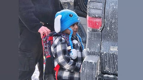 Liam Conejo Ramos, 5, is detained by U.S. Immigration and Customs Enforcement officers.