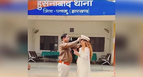 Jharkhand cop under scanner over viral romantic reel shot in uniform inside police station