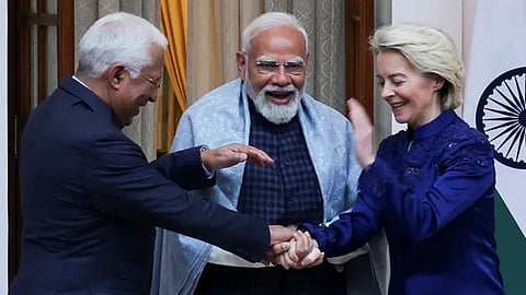 EU leaders with PM Narendra Modi
